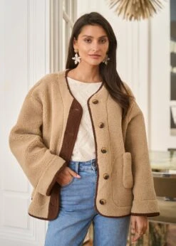 Manteau Isaline -Motusboutique Soldes Motus Boutique Manteau Isaline Beige 4