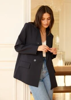 Blazer Marthe -Motusboutique Soldes Motus Boutique Printemps Blazer Marthe Marine 7