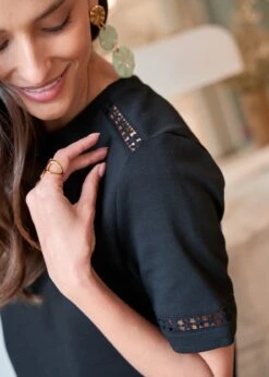 T-Shirt Figari -Motusboutique Soldes Motus Boutique Printemps Tee Shirt Figari Noir 3