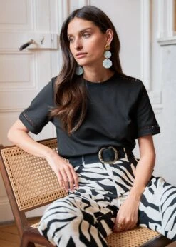 T-Shirt Figari -Motusboutique Soldes Motus Boutique Printemps Tee Shirt Figari Noir 4