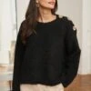 Pull Albane -Motusboutique Soldes Motus Boutique Pull Albane Noir 1