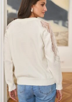 Pull Cosima -Motusboutique Soldes Motus Boutique Pull Cosima Blanc 5
