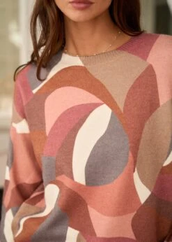 Pull Noa -Motusboutique Soldes Motus Boutique Pull Noa Rose Marron Gris 4