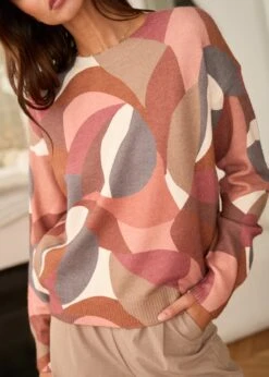 Pull Noa -Motusboutique Soldes Motus Boutique Pull Noa Rose Marron Gris 6