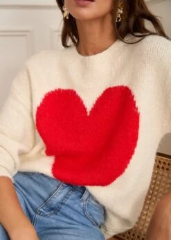 Pull Robin -Motusboutique Soldes Motus Boutique Pull Robin Ecru 2