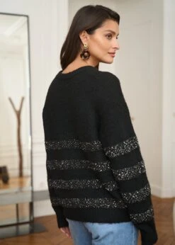 Pull Selma -Motusboutique Soldes Motus Boutique Pull Selma Noir 4