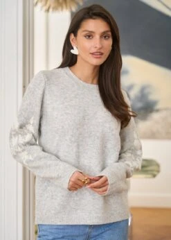 Pull Syana -Motusboutique Soldes Motus Boutique Pull Syana Gris 3