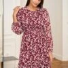 Robe Abriel -Motusboutique Soldes Motus Boutique Robe Abriel Bordeaux Ecru 1