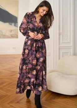 Robe Carla 16 Robe Carla -Motusboutique Soldes Motus Boutique Robe Carla Imprime Fond Noir 5