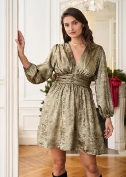 Robe Dania -Motusboutique Soldes Motus Boutique Robe Dania Lame Dore 1