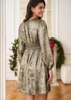Robe Dania -Motusboutique Soldes Motus Boutique Robe Dania Lame Dore 5