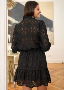 Jupe Lou -Motusboutique Soldes Motus Boutique Robe Jupe Lou Fleuri Noir 5