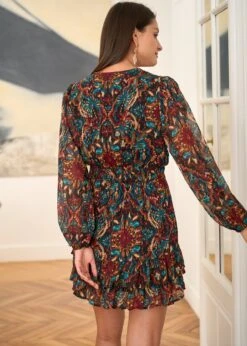 Robe Léa -Motusboutique Soldes Motus Boutique Robe Lea Imprime Fond Noir 8