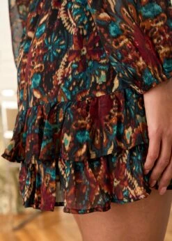 Robe Léa -Motusboutique Soldes Motus Boutique Robe Lea Imprime Fond Noir 9