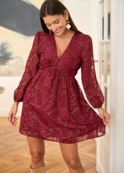 Robe Marjolaine -Motusboutique Soldes Motus Boutique Robe Marjolaine Bordeaux 1