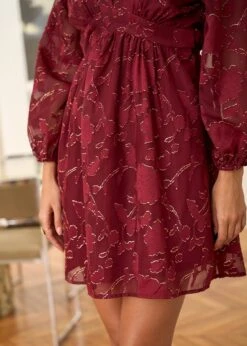 Robe Marjolaine -Motusboutique Soldes Motus Boutique Robe Marjolaine Bordeaux 3