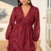 Robe Marjolaine -Motusboutique Soldes Motus Boutique Robe Marjolaine Bordeaux 4