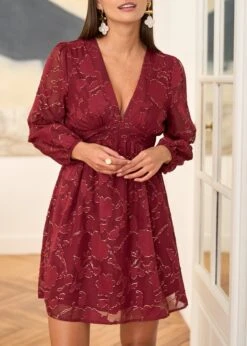 Robe Marjolaine -Motusboutique Soldes Motus Boutique Robe Marjolaine Bordeaux 8