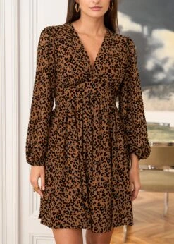 Robe Océane -Motusboutique Soldes Motus Boutique Robe Oceane Leopard Camel 3