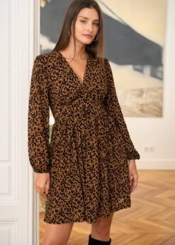 Robe Océane -Motusboutique Soldes Motus Boutique Robe Oceane Leopard Camel 4