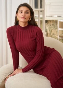Robe Otto -Motusboutique Soldes Motus Boutique Robe Otto Bordeaux 7