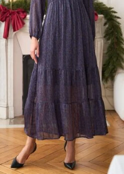 Robe Rosalie -Motusboutique Soldes Motus Boutique Robe Rosalie Imprime Marron Bleu 4