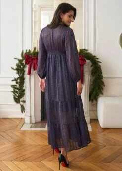 Robe Rosalie -Motusboutique Soldes Motus Boutique Robe Rosalie Imprime Marron Bleu 6