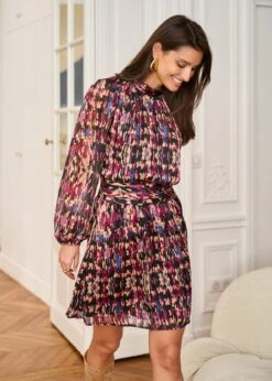 Robe Rozen 23 Robe Rozen -Motusboutique Soldes Motus Boutique Robe Rozen Imprime Fond Noir 11