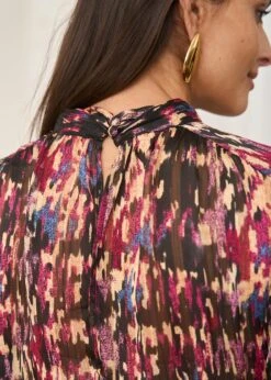 Robe Rozen 20 Robe Rozen -Motusboutique Soldes Motus Boutique Robe Rozen Imprime Fond Noir 8