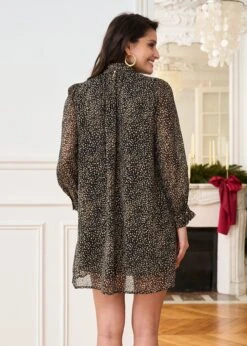 Robe Violette 18 Robe Violette -Motusboutique Soldes Motus Boutique Robe Violette Imprime Marron Noir 7