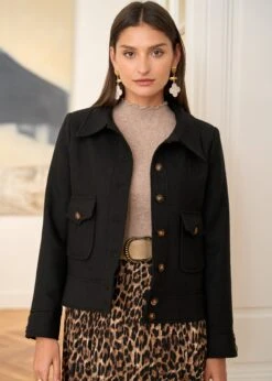 Veste Louisa -Motusboutique Soldes Motus Boutique Veste Louisa Noir 7