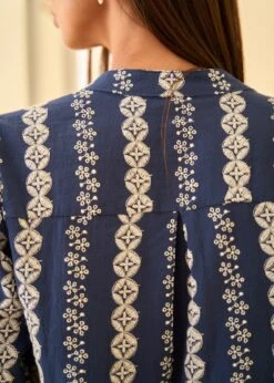 Blouse Sand -Motusboutique Soldes Motus Boutique WTC Blouse Sand Marine 5