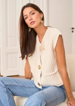Gilet Lola -Motusboutique Soldes Motus Boutique WTC Gilet Lola Ecru 7