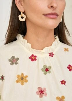 Blouse Iris -Motusboutique Soldes motus boutique blouse iris fleuri fond beige 3