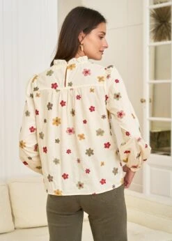 Blouse Iris -Motusboutique Soldes motus boutique blouse iris fleuri fond beige 6