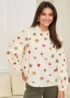 Blouse Iris -Motusboutique Soldes motus boutique blouse iris fleuri fond beige 9