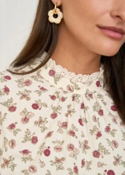 Blouse Juliette -Motusboutique Soldes motus boutique blouse juliette beige bordeaux 3