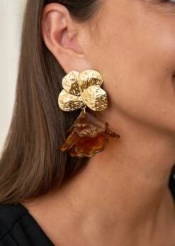 Boucles D'oreilles Violette -Motusboutique Soldes motus boutique boucles violette marron 3