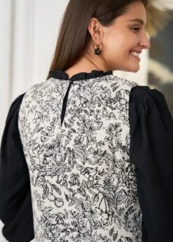 Robe Sylvie -Motusboutique Soldes motus boutique chemise sylvie motifs noir 6