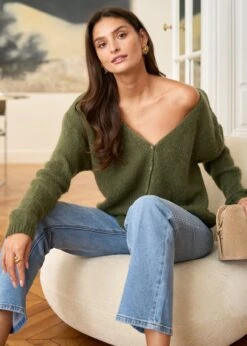 Pull Bohème -Motusboutique Soldes motus boutique pull boheme kaki 1