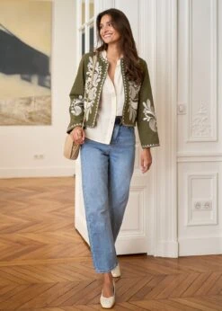 Veste Oriane -Motusboutique Soldes motusboutique veste oriane kaki ecru 10