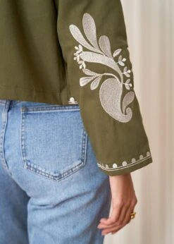 Veste Oriane -Motusboutique Soldes motusboutique veste oriane kaki ecru 6