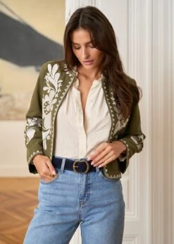 Veste Oriane -Motusboutique Soldes motusboutique veste oriane kaki ecru 8